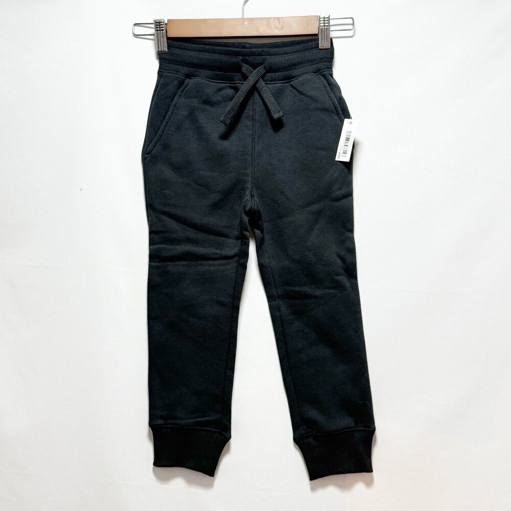 Fleece Jogger Pants Size XS 4-5 Years Sweatpants Black NWT
